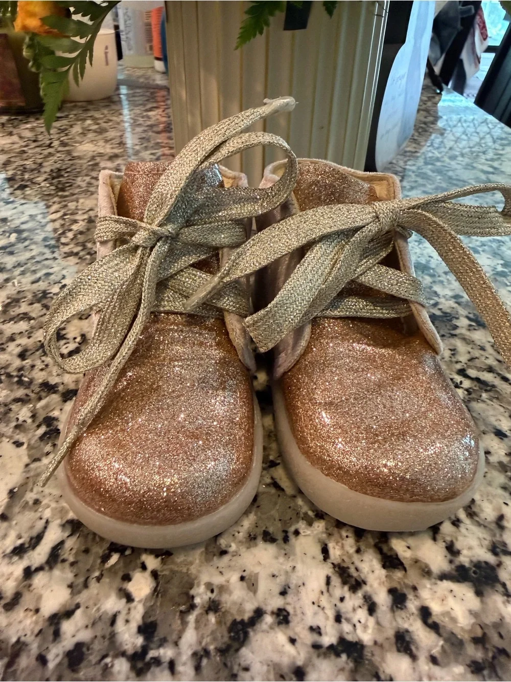 Kids Falcotto Velvet and Glitter High-Top Sneakers